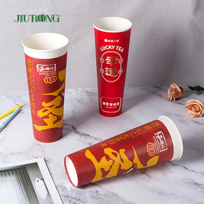 taza acanalada biodegradable de papel de la ondulación 16oz con la tapa del PLA