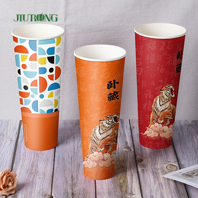 Taza de café reutilizable impresa del papel del festival alrededor de la forma