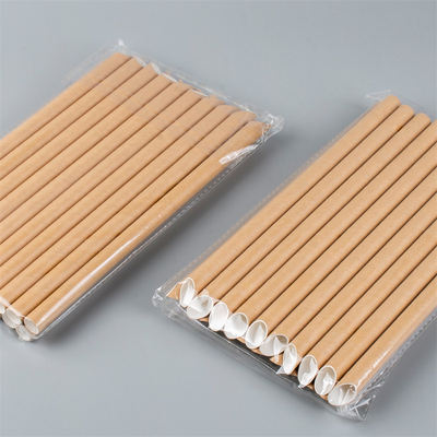 Logotipo de encargo no tóxico de papel de consumición biodegradable de la paja 6*197m m 8*230m m