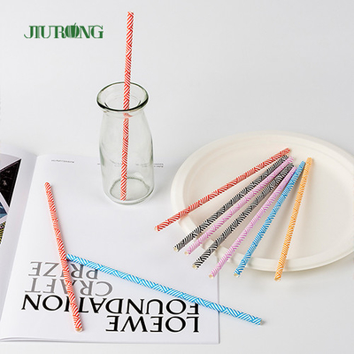 Papel biodegradable disponible colorido que bebe a Straw Striped Pattern Food Grade
