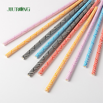 Papel biodegradable disponible colorido que bebe a Straw Striped Pattern Food Grade