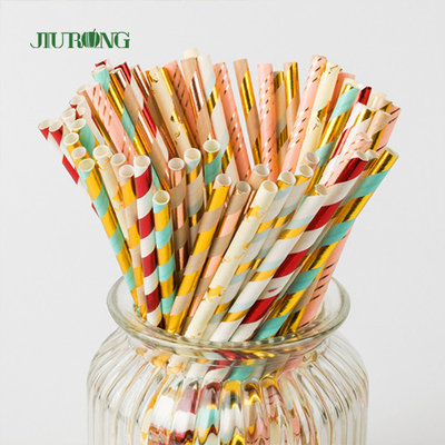 Kraft biodegradable comercial Straw For Christmas Party de papel