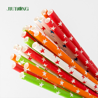 FDA Dot Printing Stripe Paper Straw para las alimentaciones para llevar