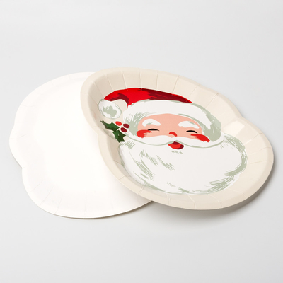 Forma especial disponible de Santa Claus Christmas Party Supplies Set de la placa de papel del FDA