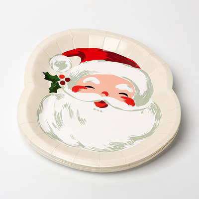 Forma especial disponible de Santa Claus Christmas Party Supplies Set de la placa de papel del FDA