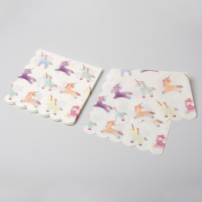 Partido festivo Unicorn Paper Napkin de los cubiertos disponibles biodegradables del comedor