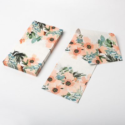 Fuentes disponibles del banquete de boda de la servilleta de papel de la impresión de la flor de encargo de la moda