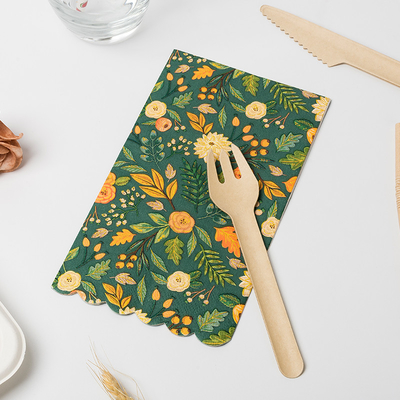 Diseño floral colorido Valentine Day Party Paper Napkin de los cubiertos disponibles biodegradables de la UE