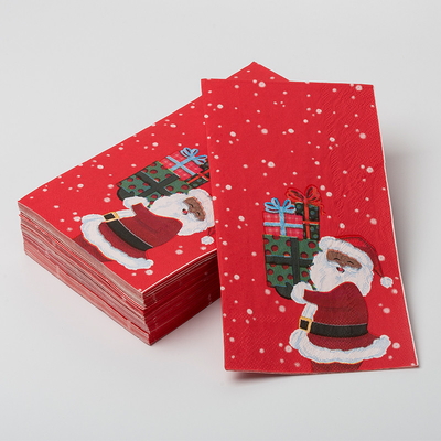 Servilleta disponible biodegradable de Santa Claus Christmas Theme Party Paper de los cubiertos de LFGB