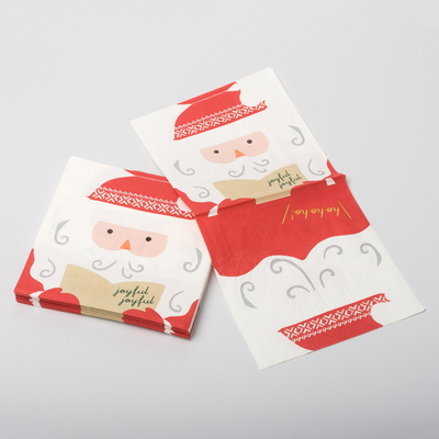 Sistema de encargo de las fuentes de Santa Claus Christmas Paper Napkins Party de la impresión