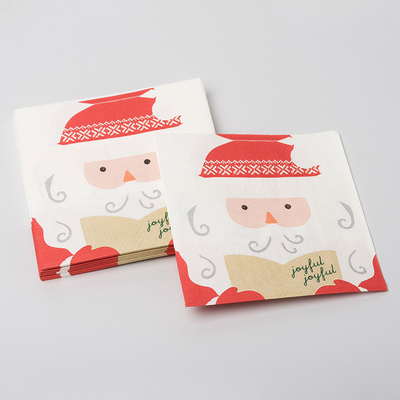 Sistema de encargo de las fuentes de Santa Claus Christmas Paper Napkins Party de la impresión