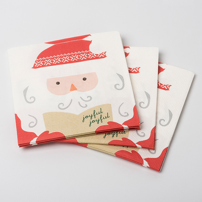 Sistema de encargo de las fuentes de Santa Claus Christmas Paper Napkins Party de la impresión
