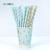 Paja de papel biodegradable con rayas doradas Pajas de Navidad Kraft 5 * 120 mm