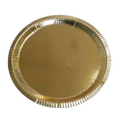 El papel biodegradable disponible de la categoría alimenticia platea el oro redondo para el restaurante