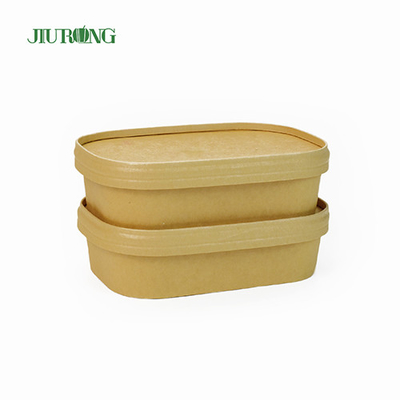 Categoría alimenticia del cuenco 1500ml para llevar de papel reciclable impermeable para la ensalada