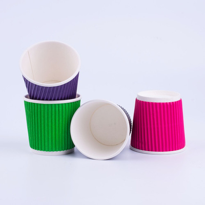 Tazas de papel biodegradables corrugadas marrones Taza de café de bebida caliente de 14 oz