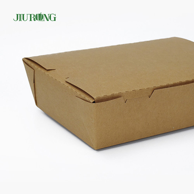 Caja desechable biodegradable de papel para alimentos 900ml reciclable