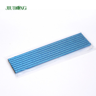 El azul cubrió el logotipo biodegradable de Straw Disposable Straight Tube Custom del papel