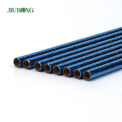 El azul cubrió el logotipo biodegradable de Straw Disposable Straight Tube Custom del papel