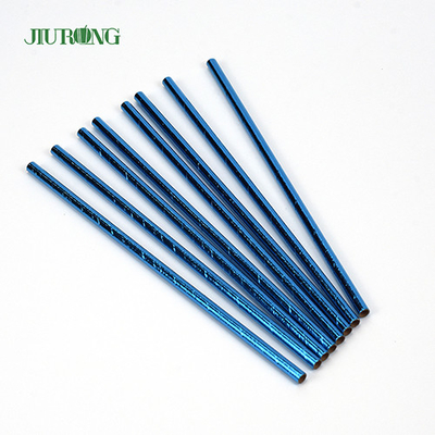 El azul cubrió el logotipo biodegradable de Straw Disposable Straight Tube Custom del papel