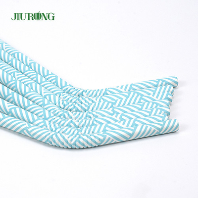 Paja de papel biodegradable disponible azul clara 150m m flexible para la tienda de regalos