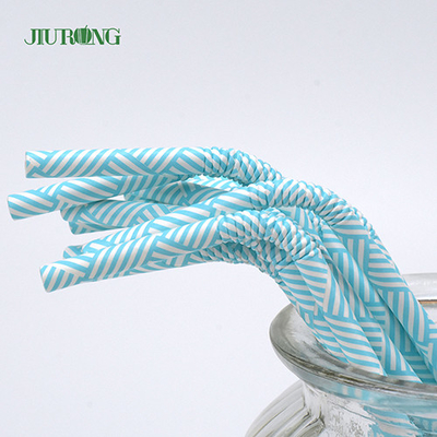 Paja de papel biodegradable disponible azul clara 150m m flexible para la tienda de regalos