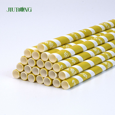 Categoría alimenticia coloreada de las pajitas de beber del papel biodegradable de Kraft 10*250m m