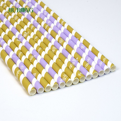 Categoría alimenticia coloreada de las pajitas de beber del papel biodegradable de Kraft 10*250m m