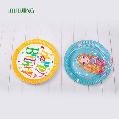 Placas de papel biodegradables desechables personalizadas Eco Friendly 10inch 33cm dia