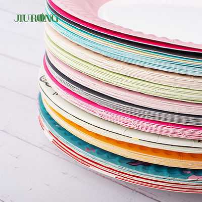 Placas de papel biodegradables desechables personalizadas Eco Friendly 10inch 33cm dia