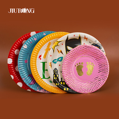 Placas de papel biodegradables desechables personalizadas Eco Friendly 10inch 33cm dia