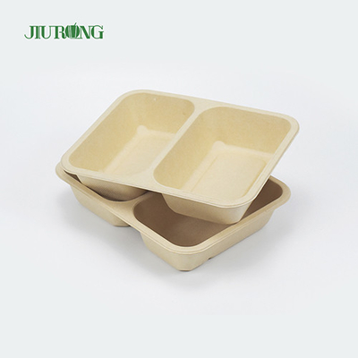 Compartimiento biodegradable disponible del envase de comida de la cubierta de la caña de azúcar 3
