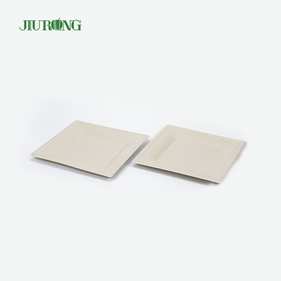 Platos llanos del libro blanco del envase de comida de la caña de azúcar de la laminación mate Jiurong