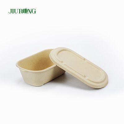 Envase de comida para llevar biodegradable de caña de azúcar 650ml papel resistente a la grasa