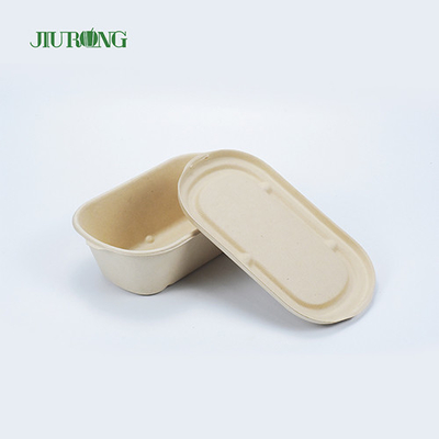 Envase de comida para llevar biodegradable de caña de azúcar 650ml papel resistente a la grasa