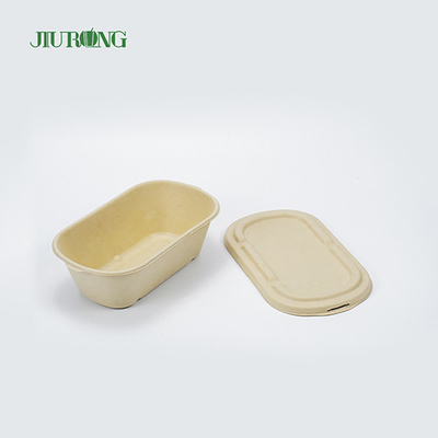 Envase de comida para llevar biodegradable de caña de azúcar 650ml papel resistente a la grasa