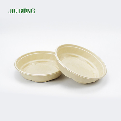 Cuenco de papel biodegradable disponible redondo compostable del envase de comida de la caña de azúcar