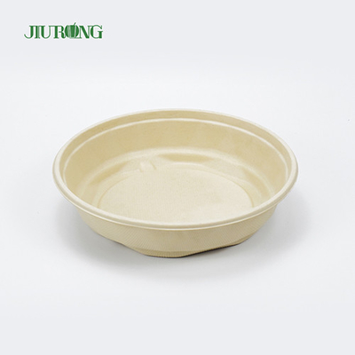 Cuenco de papel biodegradable disponible redondo compostable del envase de comida de la caña de azúcar