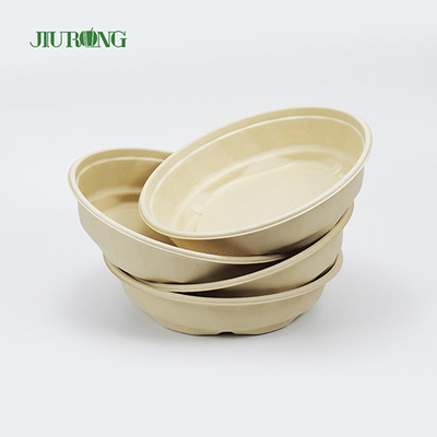 Cuenco de papel biodegradable disponible redondo compostable del envase de comida de la caña de azúcar