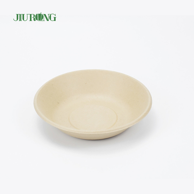 Recipiente de comida de bagazo de caña de azúcar barnizado desechable forma redonda 175mm
