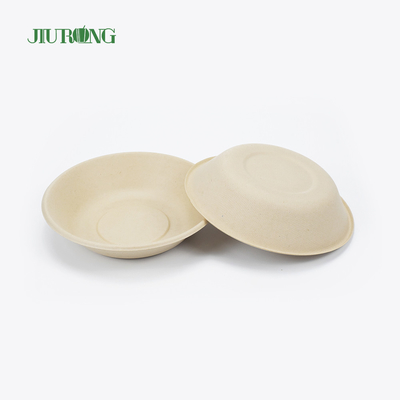 Recipiente de comida de bagazo de caña de azúcar barnizado desechable forma redonda 175mm