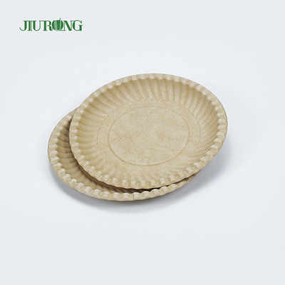 Placa redonda amistosa biodegradable reciclable de Eco del envase de comida de la caña de azúcar 258m m