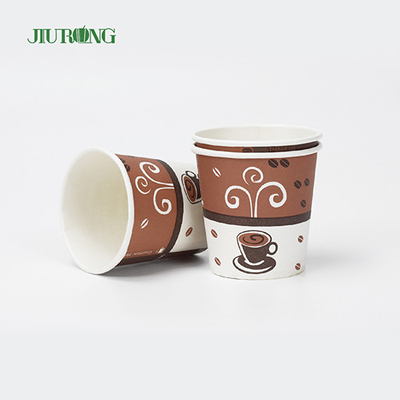 Grado alimenticio reciclado de vasos de papel biodegradables de pared simple de 5 oz