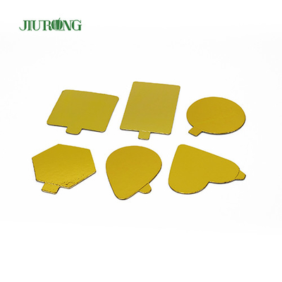 Tablero de pastel desechable dorado de 90 mm