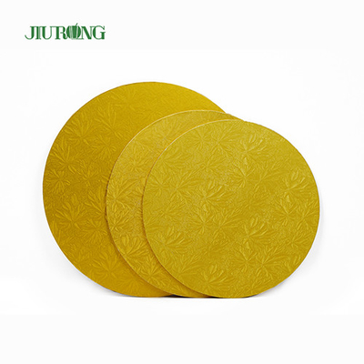 Tambor de tablero de pastel desechable MDF redondo dorado 24cm 9 pulgadas OEM ODM