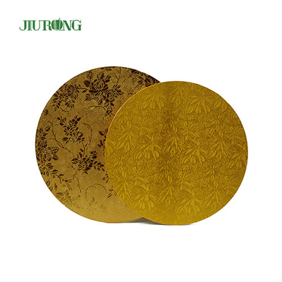 Abono para el hogar Tablero de pastel de oro de 10 pulgadas Tambor de pastel corrugado de grado alimenticio de 24 cm
