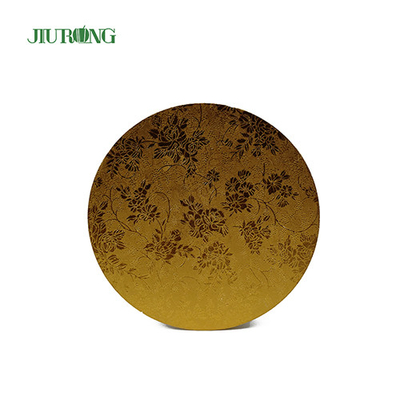 Abono para el hogar Tablero de pastel de oro de 10 pulgadas Tambor de pastel corrugado de grado alimenticio de 24 cm