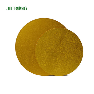 Abono para el hogar Tablero de pastel de oro de 10 pulgadas Tambor de pastel corrugado de grado alimenticio de 24 cm