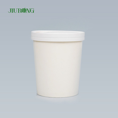 Tazón de fuente de papel biodegradable blanco del hogar logotipo de encargo de la prenda impermeable de 8 onzas