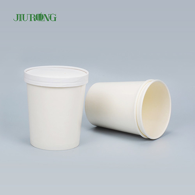 Tazón de fuente de papel biodegradable blanco del hogar logotipo de encargo de la prenda impermeable de 8 onzas